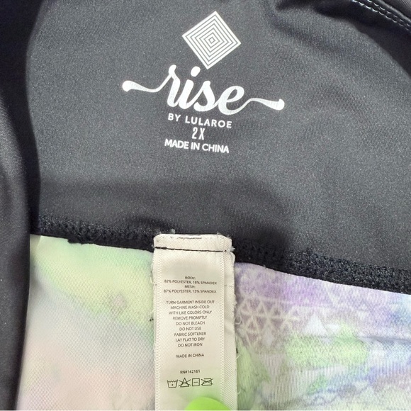 Set of 2 LuLaRoe Rise Fearless Crop Fitness Leggings Size 2X Capri Floral - Picture 12 of 16